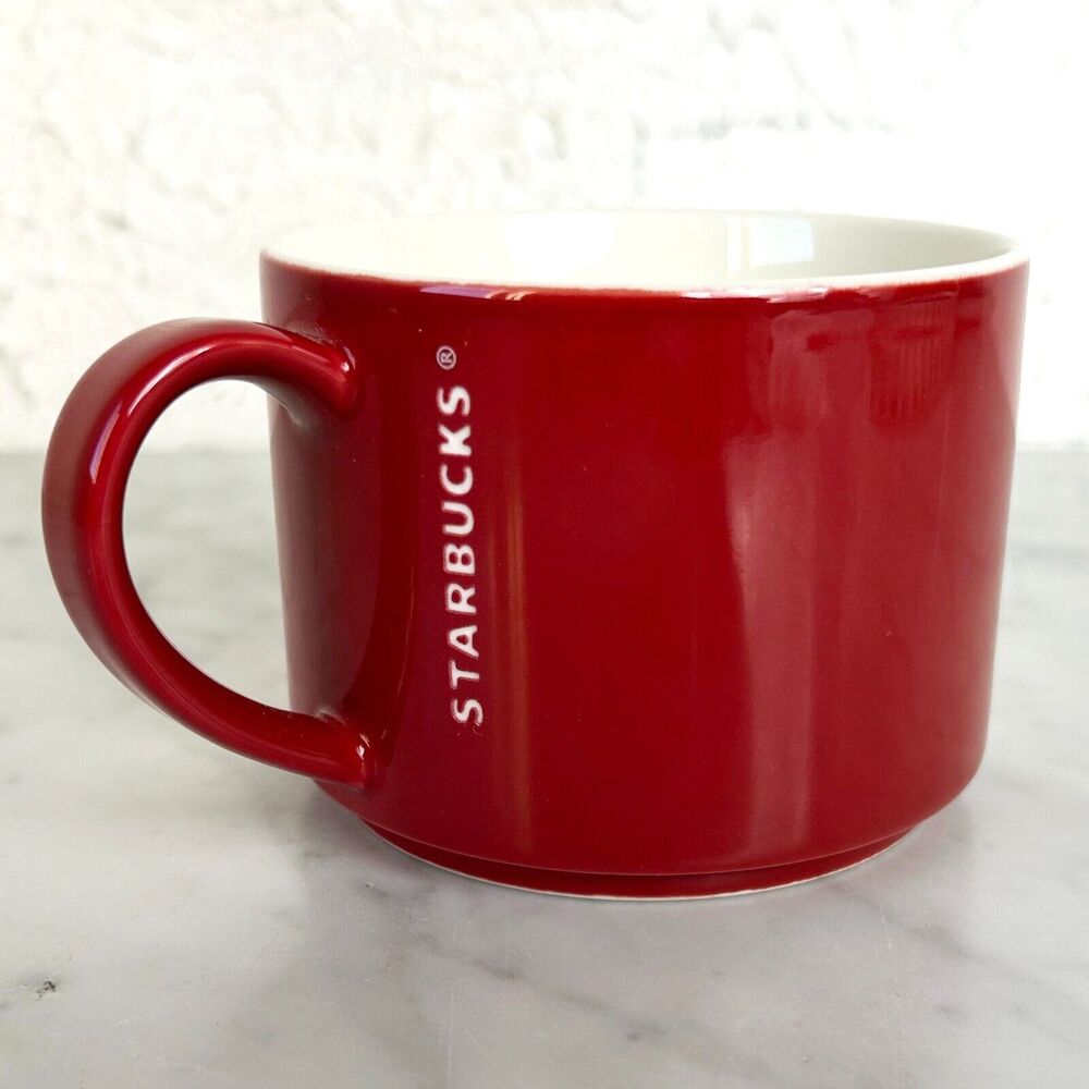 Starbucks Cranberry Red Embossed White Logo - 2014 Starbucks Coffee Cup 12 fl oz